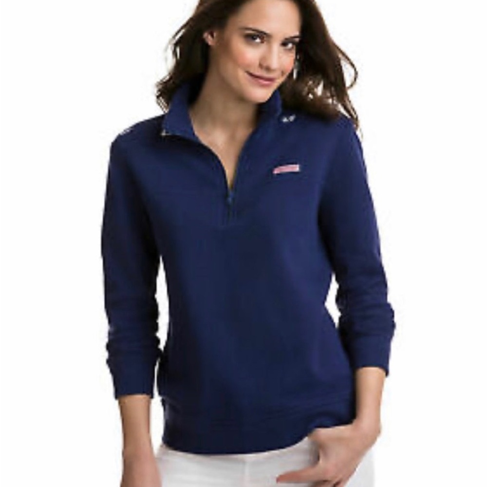 Vineyard Vines navy blue whale 1/4 zip sweatshirt S